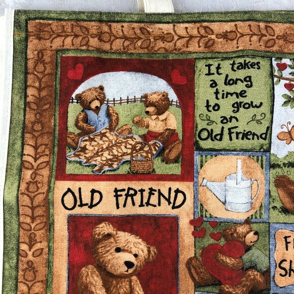 Teresa Kogut Old Friend Teddy Bear Large Canvas Tote Reusable Bag NWT - Picture 7 of 13